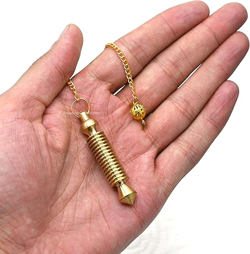 Miniatura 3 de Amazing Gemstone Ibrahim Karim - Péndulos universales de metal curativo para adivinación, BG16 de oro, 16 anillos ISIS, péndulo de acero y cobre,
