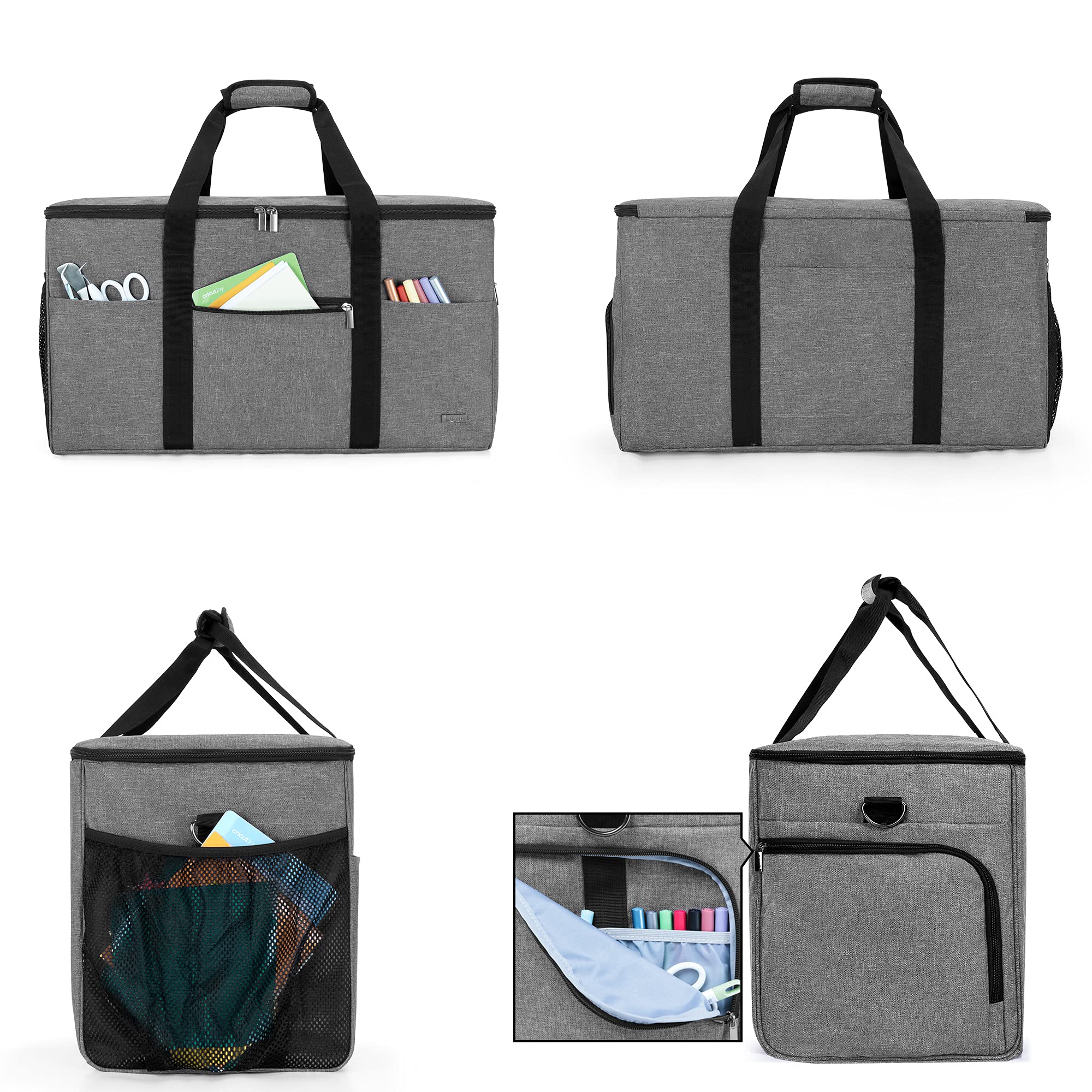 LUXJA Rolling Tote Case For Cricut Maker, Explore Air & Easy Press - Portable Die-Cut Machine Bag With Wheels & Padded Compartments, Purple