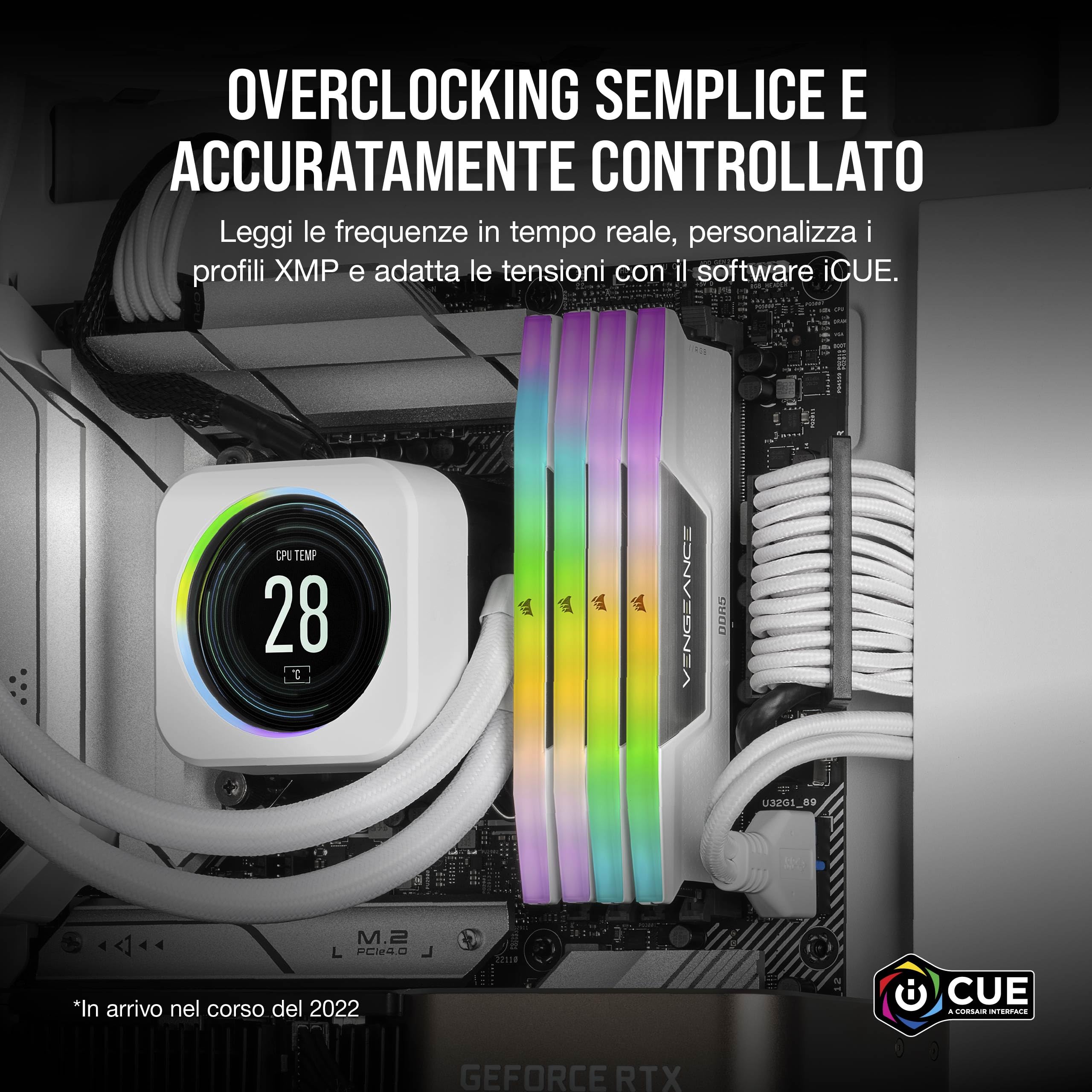 CORSAIR VENGEANCE RGB DDR5 RAM 32GB (2x16GB) 6400MHz CL36 Intel