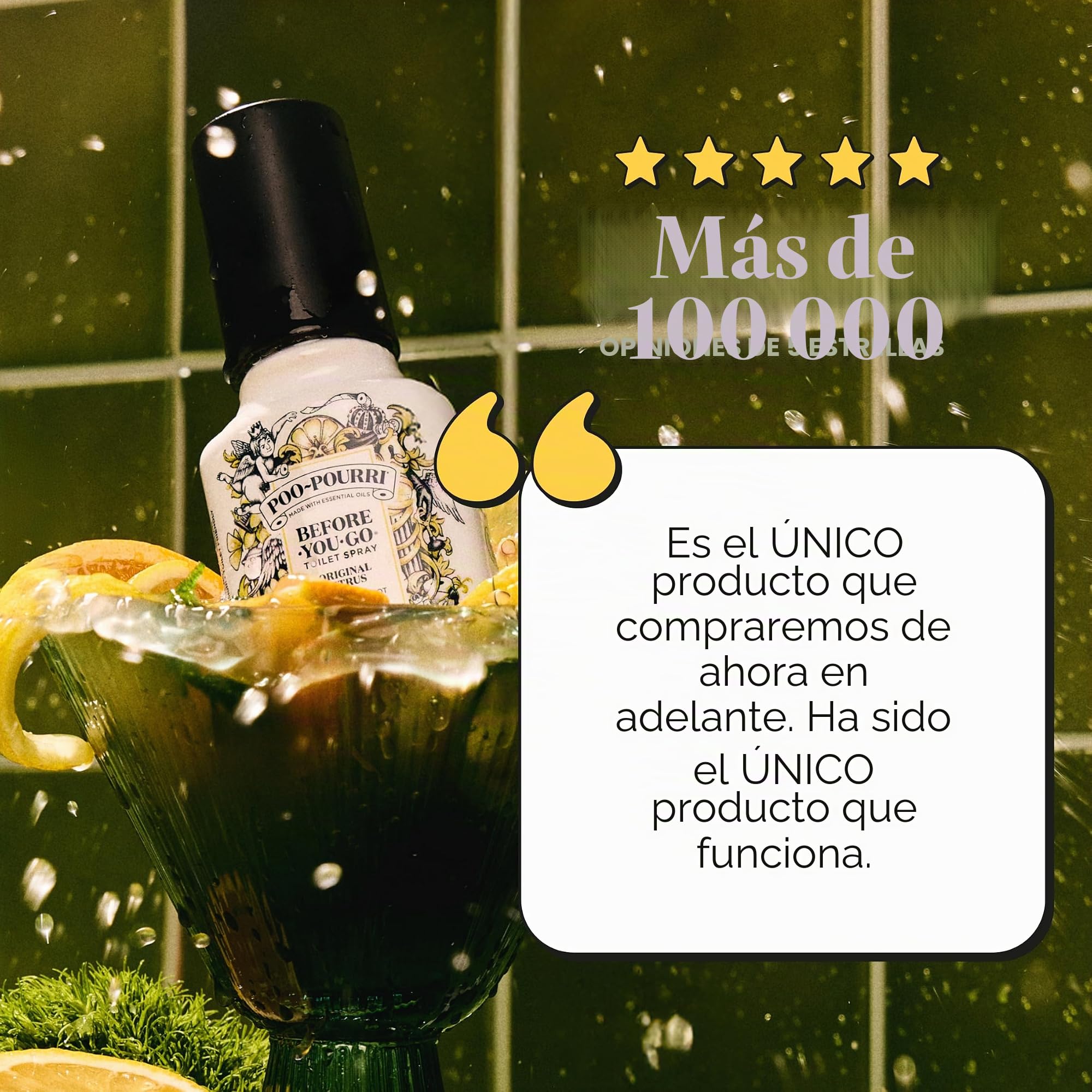 Poo-Pourri El Perfume para Inodoro Before-You-go, El Único Spray De Inodoro 100% Natural De Aceites Esenciales, Original Citrus, 59 ml