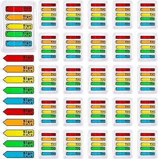 4000 Pcs/ 40 Packs Sign Here Sign Date Tabs Sign Here Sign Date Sign Stickers Sign Here Tabs 5 Colors with Dispenser Arrow Flag Sign Here Tabs with Dispenser Easy to Post