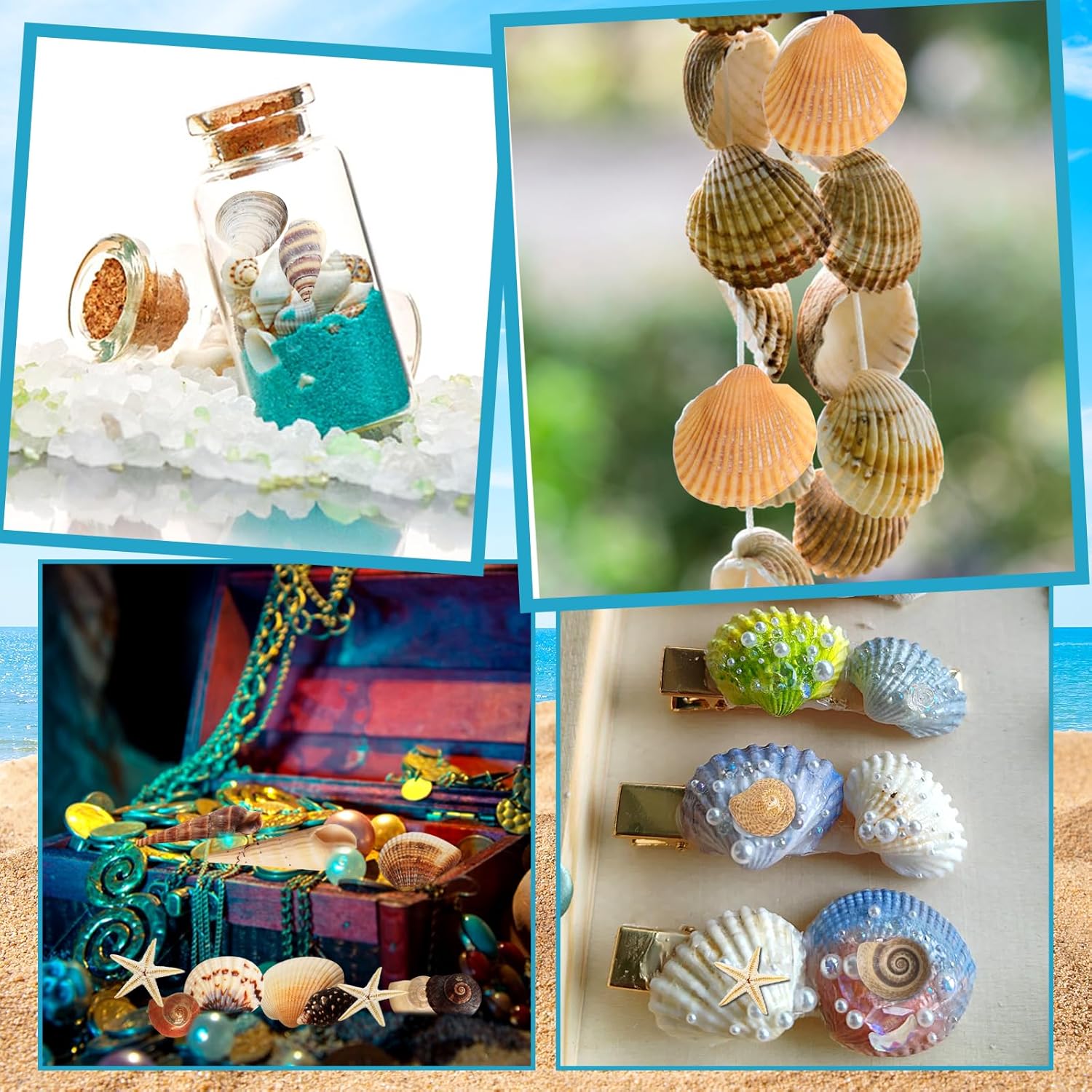 2000 pcs Mini Seashells with 10 pcs Starfish,Sea Shells for Crafting,Small Seashells for DIY Jewelry, Home Decor, Ocean Themed Party - Image 5