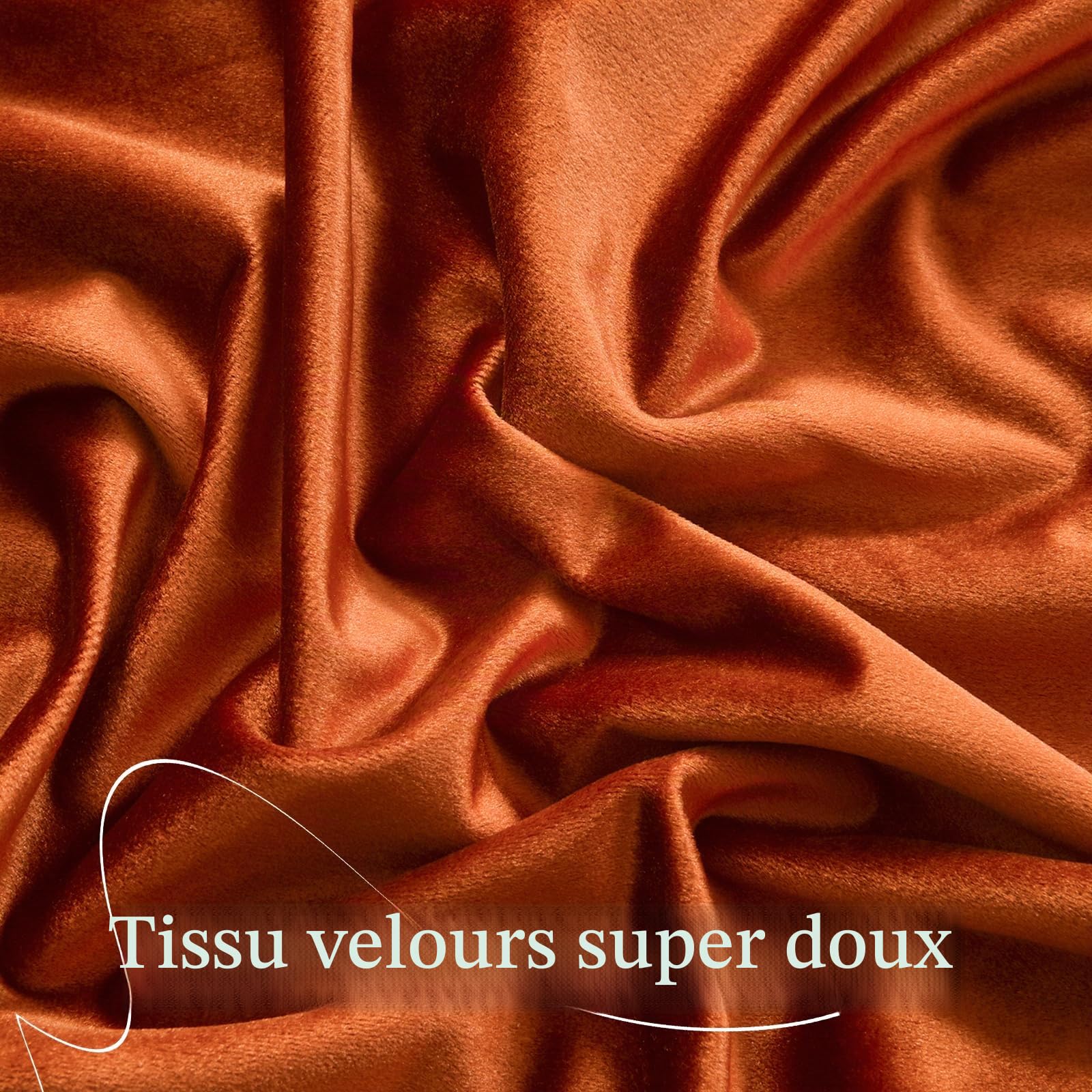 Roslynwood Lot de 2 Rideaux en Velours Orange Vif de 213,4 cm – Rideaux résistants écoénergétiques avec Passe-Tringle pour Home cinéma/Salon, 132,1 x 213,4 cm (l x L), Orange Vif