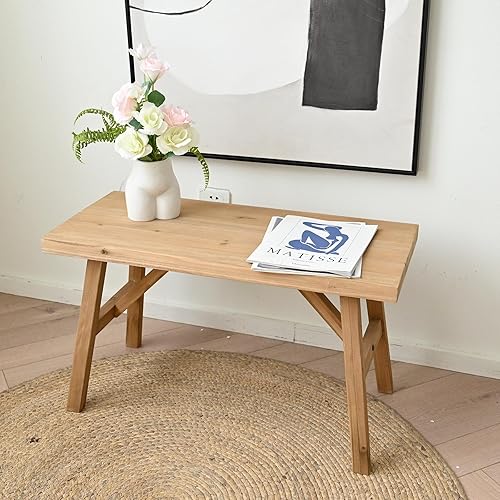 SwallowLiving 30" Solid Wood Entry Bench - Rustic Farmhouse Style