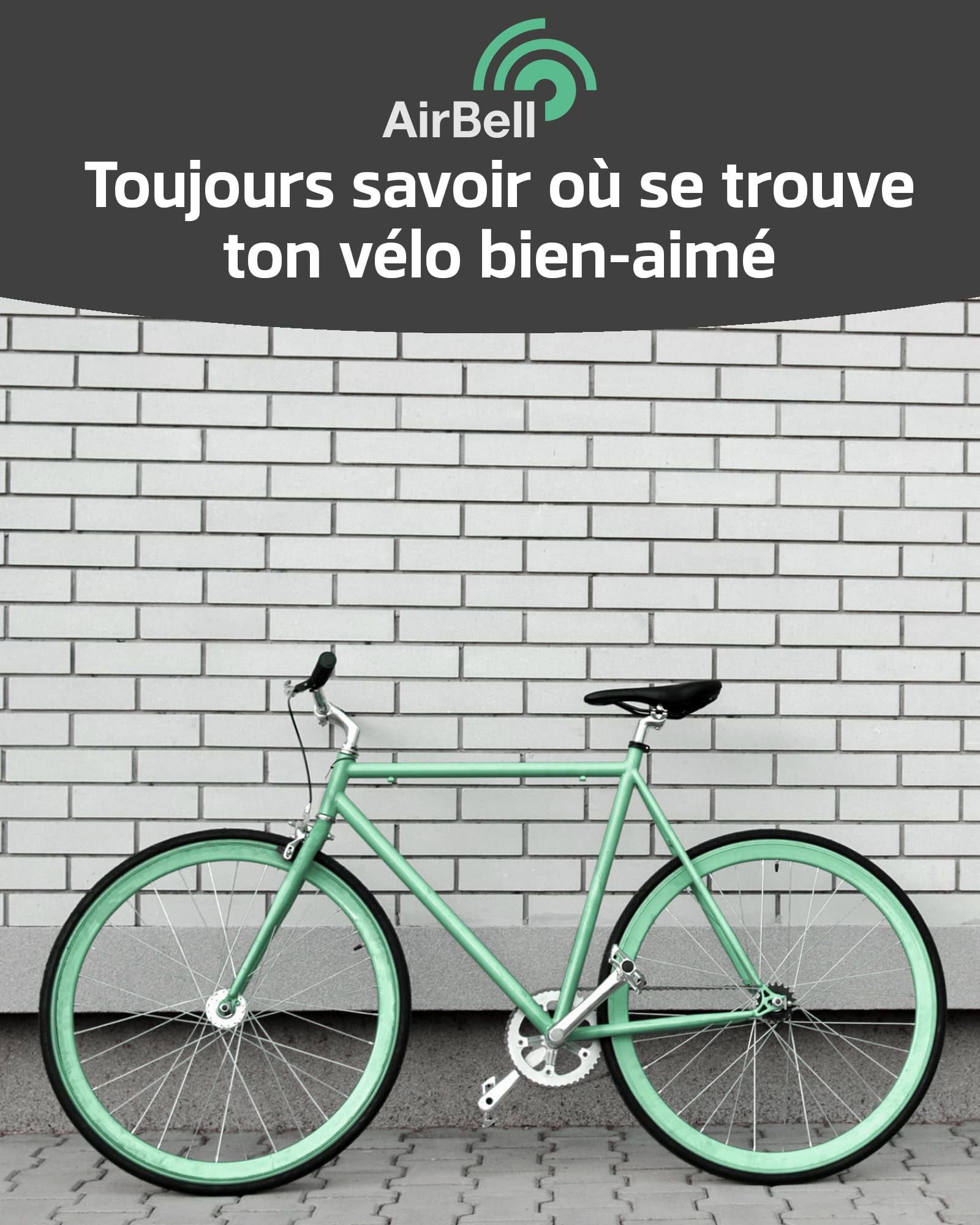 AirBell Apple AirTag Alarme antivol pour vélo