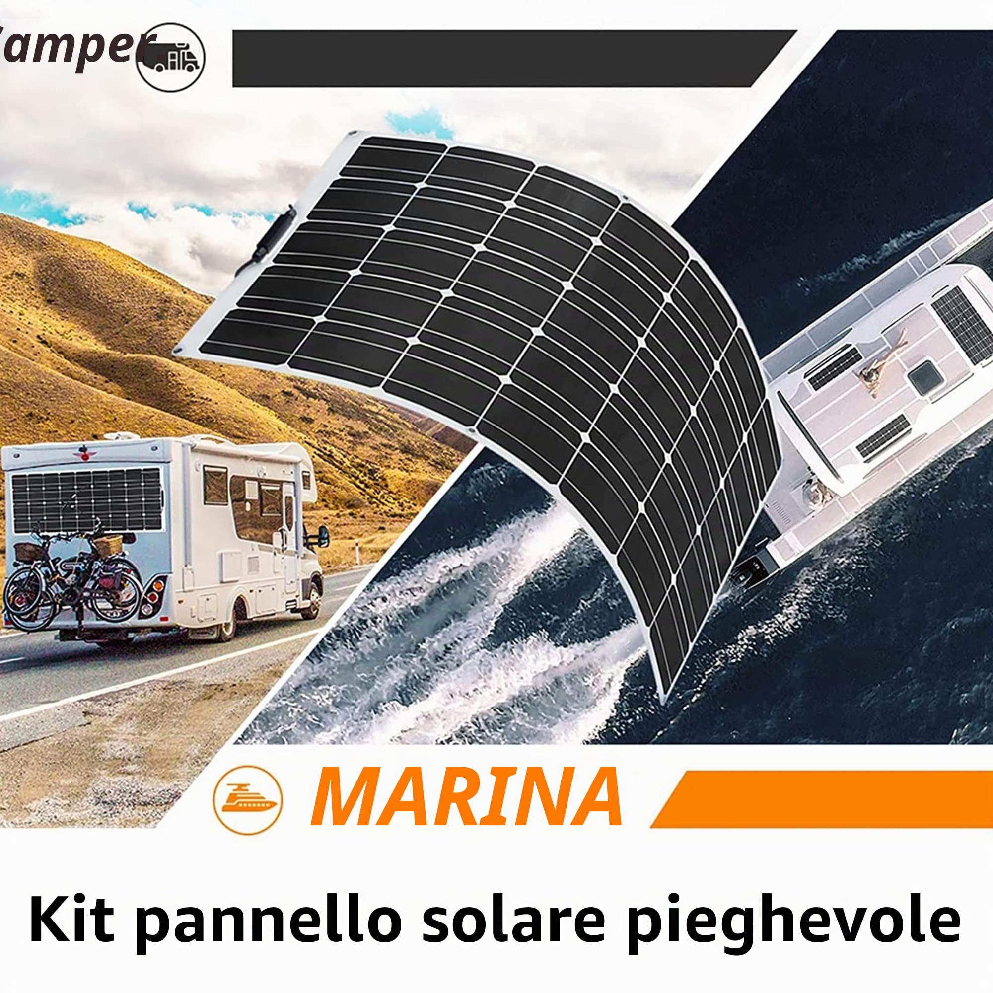 Kit pannello solare monocristallino da 800 W per casa, camper, roulotte, barca, sistema flessibile 4x200W con controller e connettore fotovoltaico