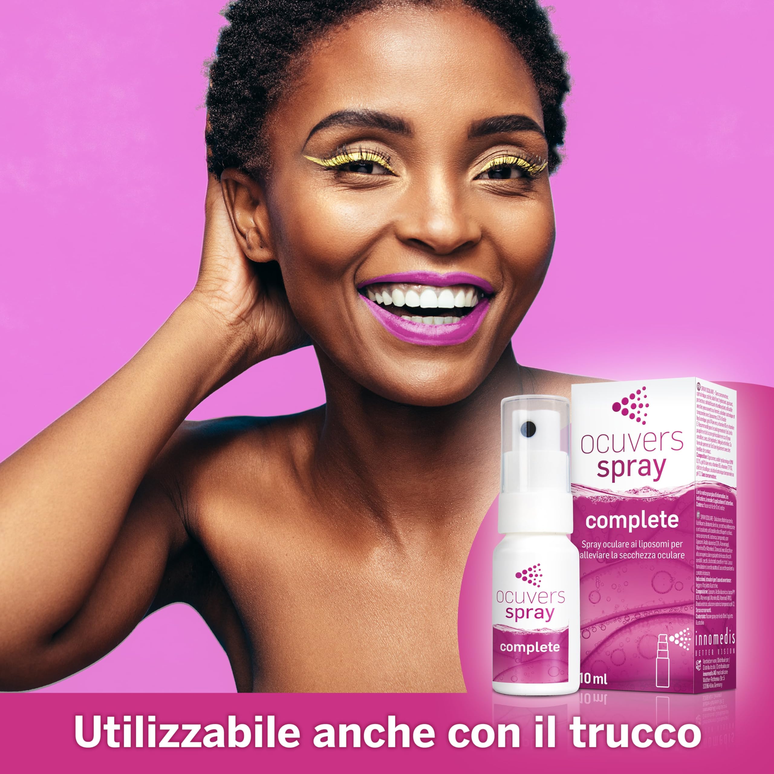 Ocuvers Complete spray oculare con 0,3% di acido ialuronico, liposomi, aloe vera, vitamina B5 e vitamina E – Spray per occhi secchi – L’alternativa alle gocce oculari, 10 ml