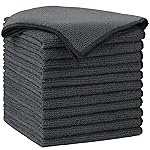 AIDEA Microfiber Cleaning Cloth-12PK, Soft Microfiber Towels for Cars, Absorbent Cleaning Rags, Lint-Free Streak-Free Wash Cloths for House, Kitchen, Window(12in.x12in), Grey