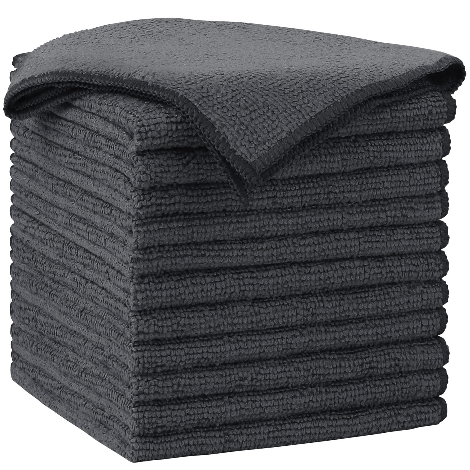 Aidea Grey Microfiber Cleaning Cloth-12Pk, Soft Microfiber Towels For Cars, Absorbent Cleaning Rags, Lint-Free Streak-Free Wash Cloths For House, Kitchen, Window(12In.x12in),