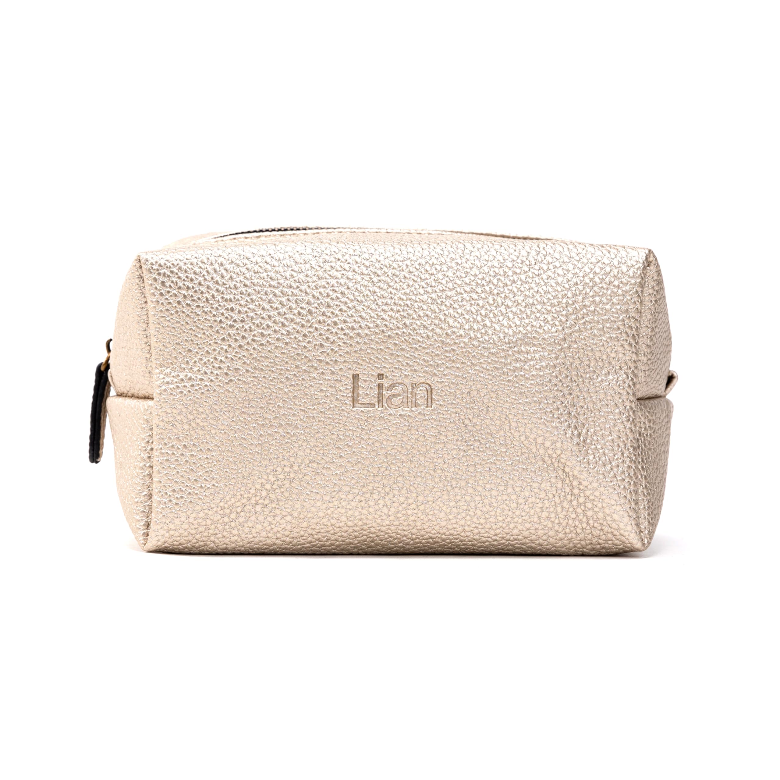 Angelina's Palace Personalized Makeup Bag,Waterproof Vegan Leather Toiletry Bag,Embossed Name Cosmetic Bag for Birthday Bridesmaids Wedding Gift