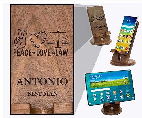 Taidesor Custom Lawyer Peace Love Law Antonio gift ideas for men For Attorney Barrister desk organizer, Personalized court prosecutor gift for son