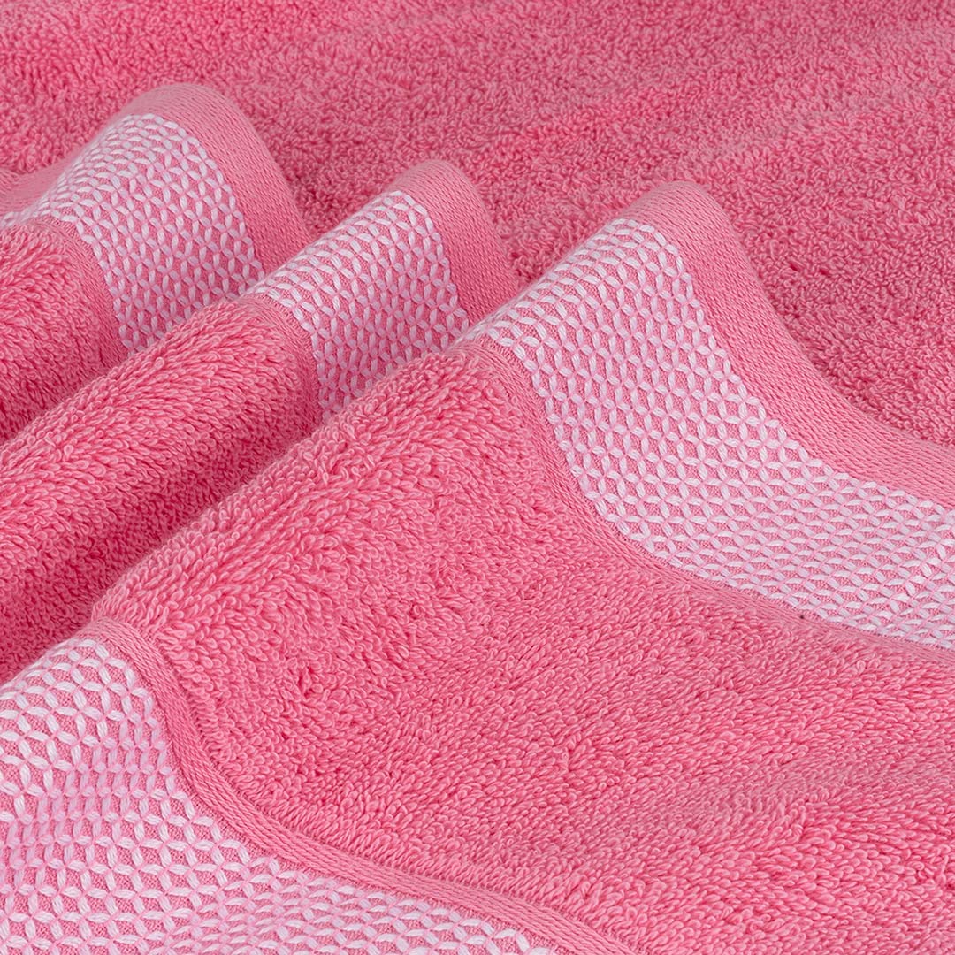 Casa Copenhagen Juego de 6 Toallas de baño 600 gsm, Rosa púrpura-Rosa | Solitaire Mix 100% algodón egipcio puro para baño, cocina y ducha 2toallas baño, 2de mano, 2paños (set regalo mujer y hombre)