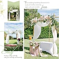Vista 48 de Tela para envolver arco de boda, 4 paneles de 28 x 20 pies, cortinas de arco de boda rosa para ceremonia, cortinas de tela de gasa para cenador