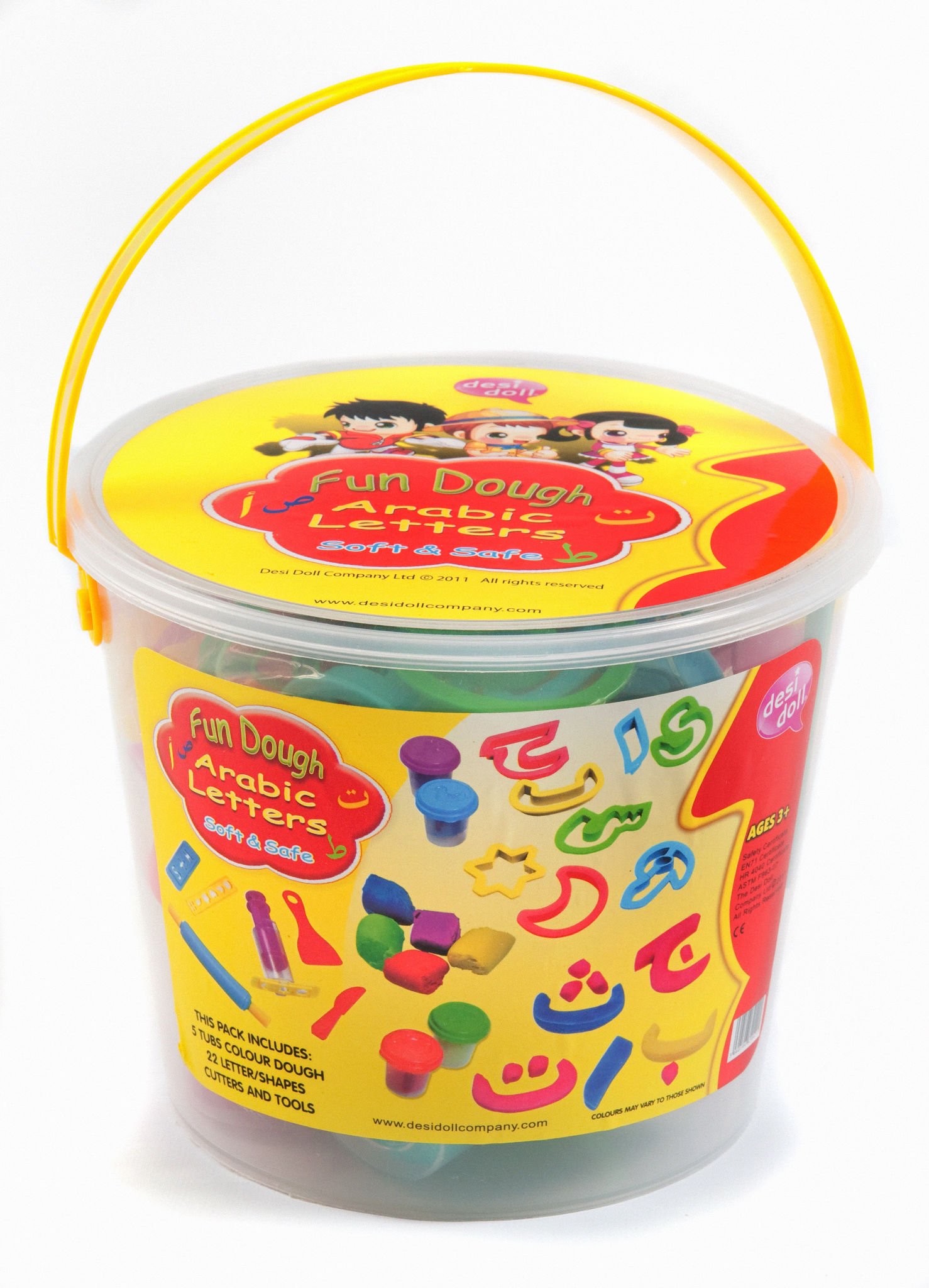Desi Doll Fun Dough Arabic Alphabet Bucket Cutters Set