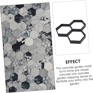 Plastic Hexagon Paving Mold, 3 Grid DIY Path Maker for Concrete