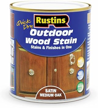 Rustins Quick Dry Outdoor Wood Stain Medium Oak 500ml