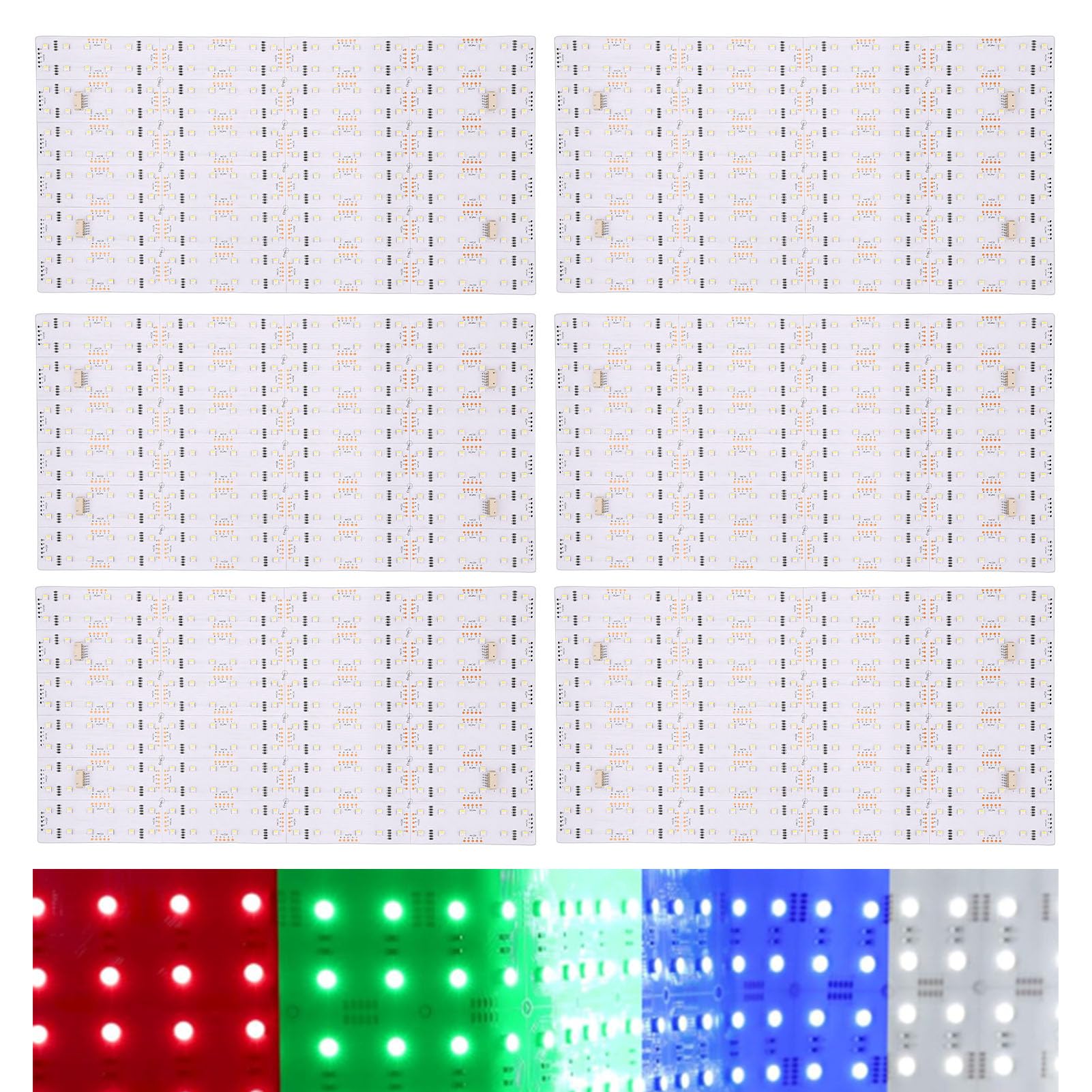 ASHATA Set di 20 fogli LED collegabili multicolore con retroilluminazione regolabile per casa e azienda, design LED RGB flessibile da 48 W