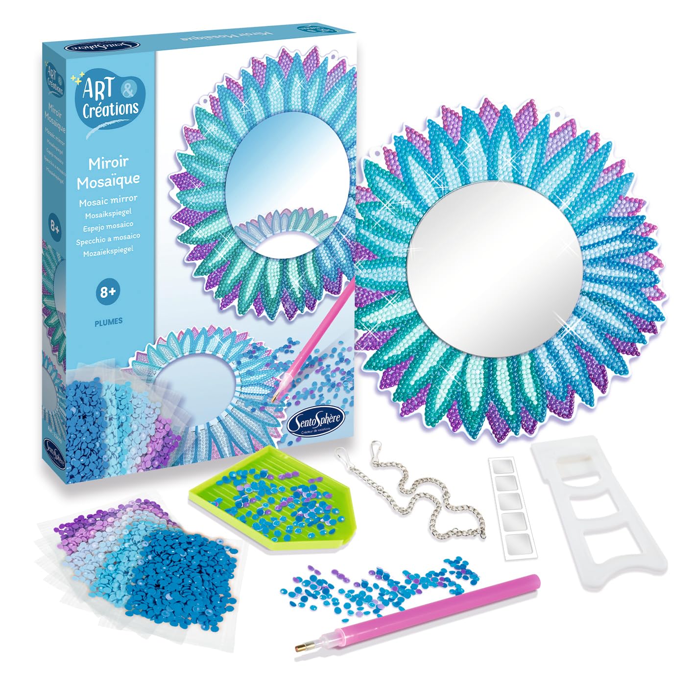 Sentosphère Art & Creations Mirror Mosaic Feathers