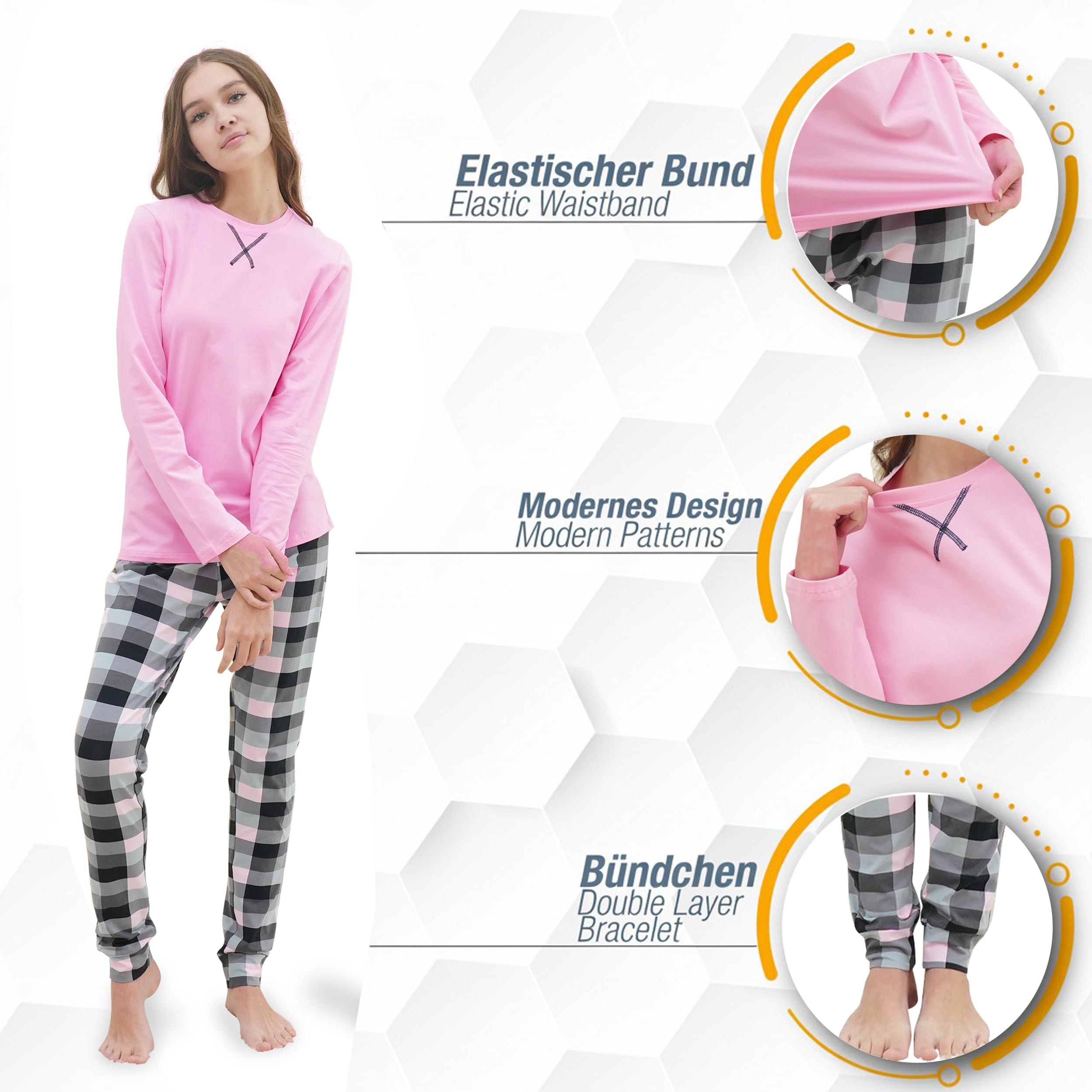 LOREZA ® Ragazze Bambini Pigiama Manica Lunga Cotone Set Due Pezzi Pigiama casa Vestito