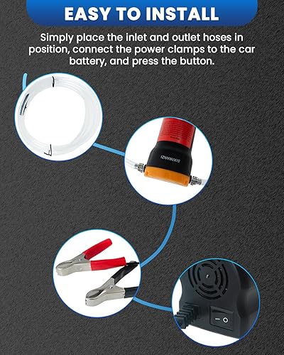 Miniatura 5 de SIXIWANZI Bomba extractora de aceite de 12V 60W, extractor de aceite para barco, motocicleta, coche y equipo de césped