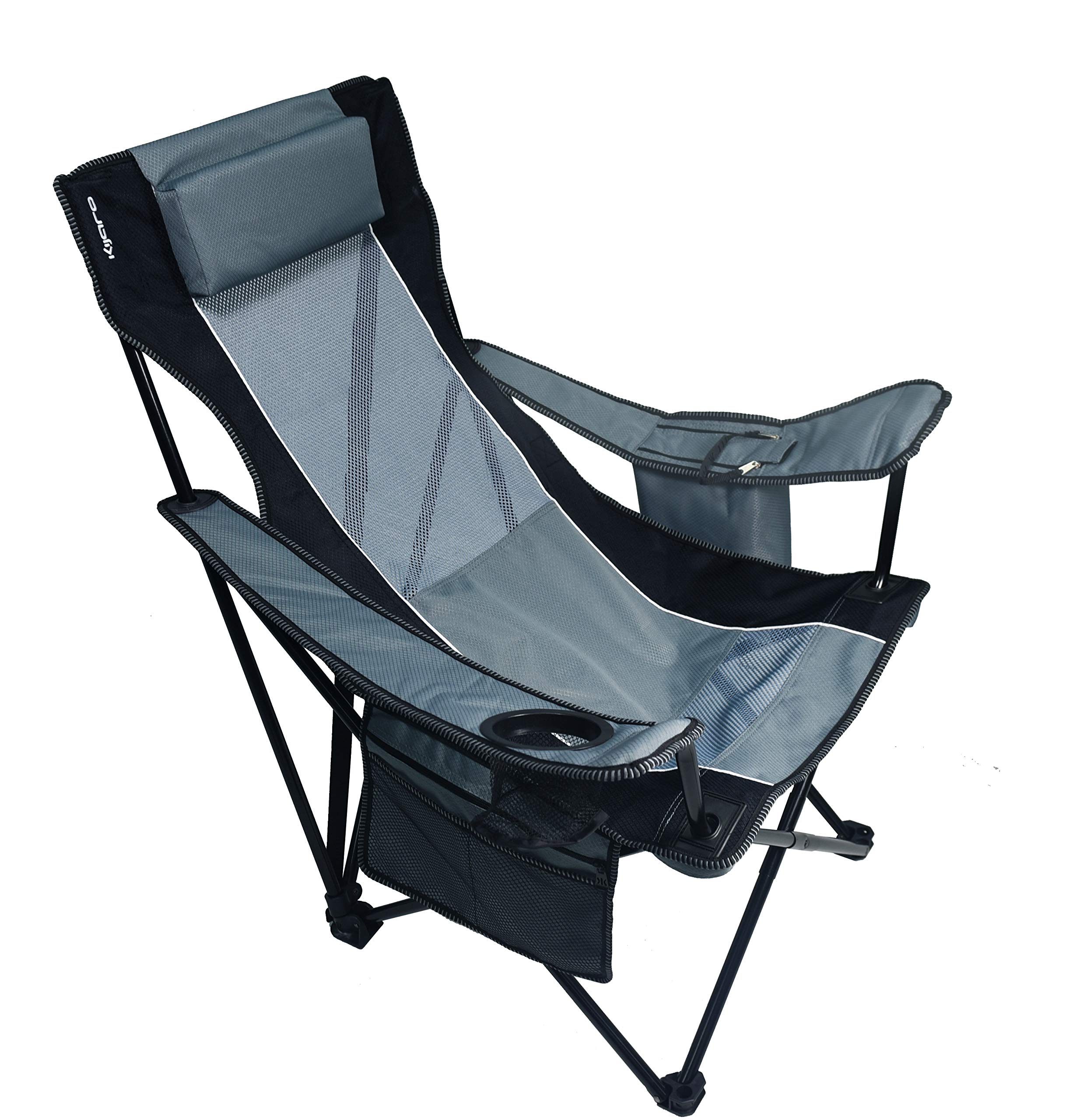 Kijaro Sling Folding Camping Chair - Enjoy The Outdoors in This Outdoor Chair with a Built-in Cup Holders and Side Organizer OR Side Cooler - Includes