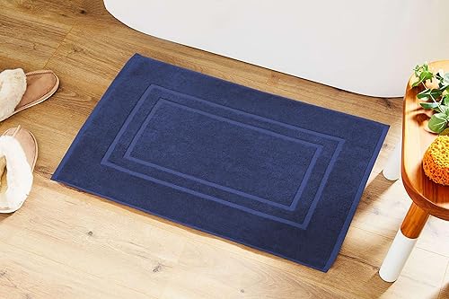 Miniatura 8 de Feather & Stitch - 2 alfombras de baño (21 x 30 pulgadas), 100% algodón, ultra suave, para ducha, dormitorio, sala de estar, cocina, absorbente de