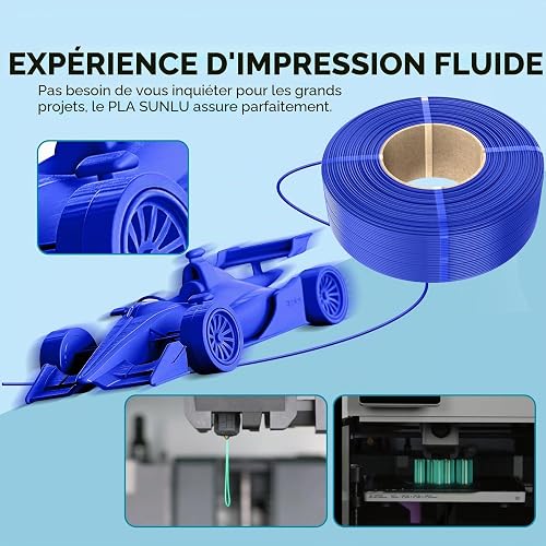 SUNLU PLA Refill Filament 1.75mm, Refill PLA 3D Printer Filament Suitable for Bambu Lab Filament and SUNLU Reusable spools, Dimensional Accuracy +/- 0.02 mm, 1kg per Spool, 4 Pcs, 4 Black - 3