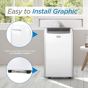 BLACK+DECKER Portable Air Conditioner, 14,000 BTU, BPP10WTB, White