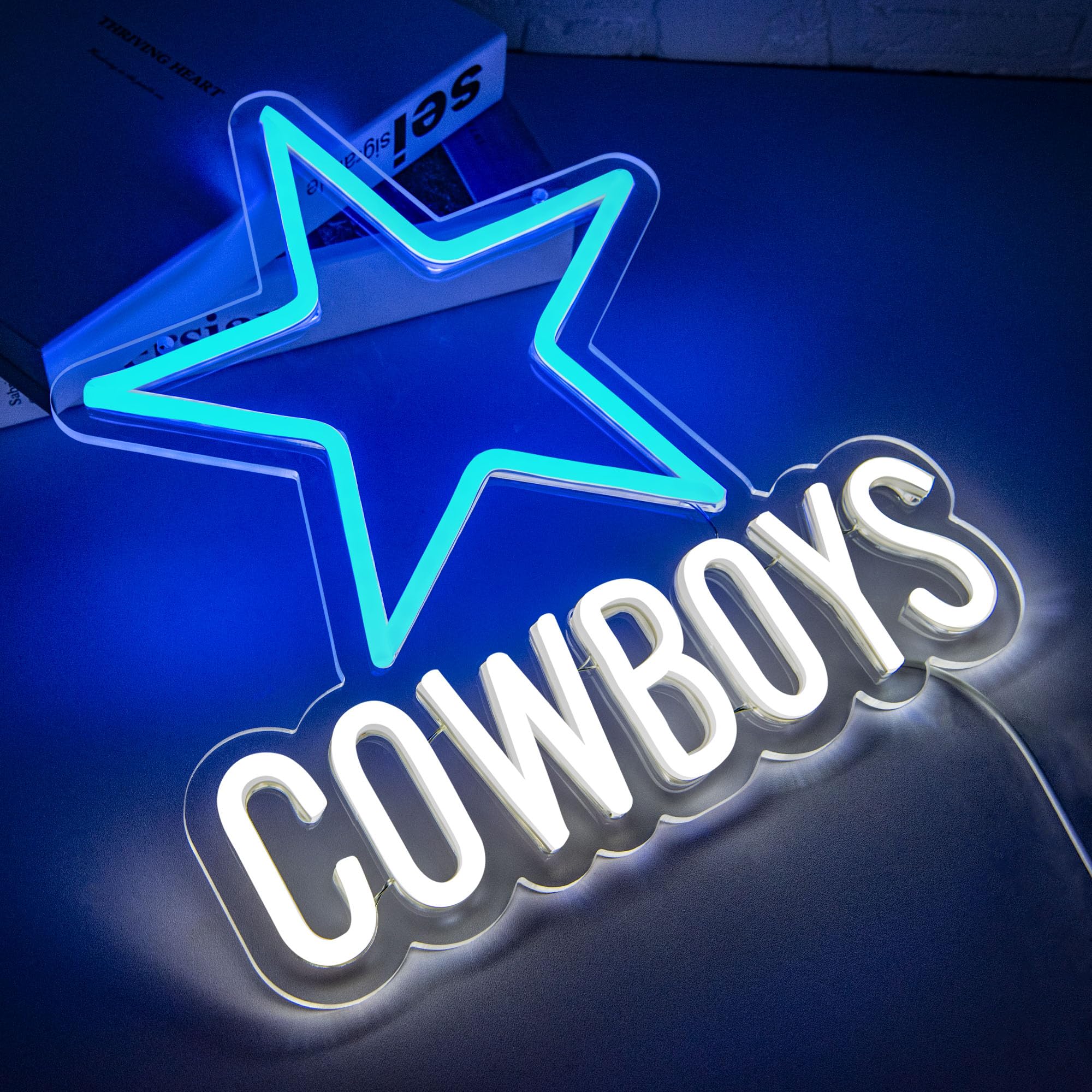 Insegna al neon per decorazione da parete a forma di pallone da calcio, per uomo, grotta, regalo di compleanno per uomini, con dimmerabile, per bar, dormitorio, feste, sala giochi, camera da letto