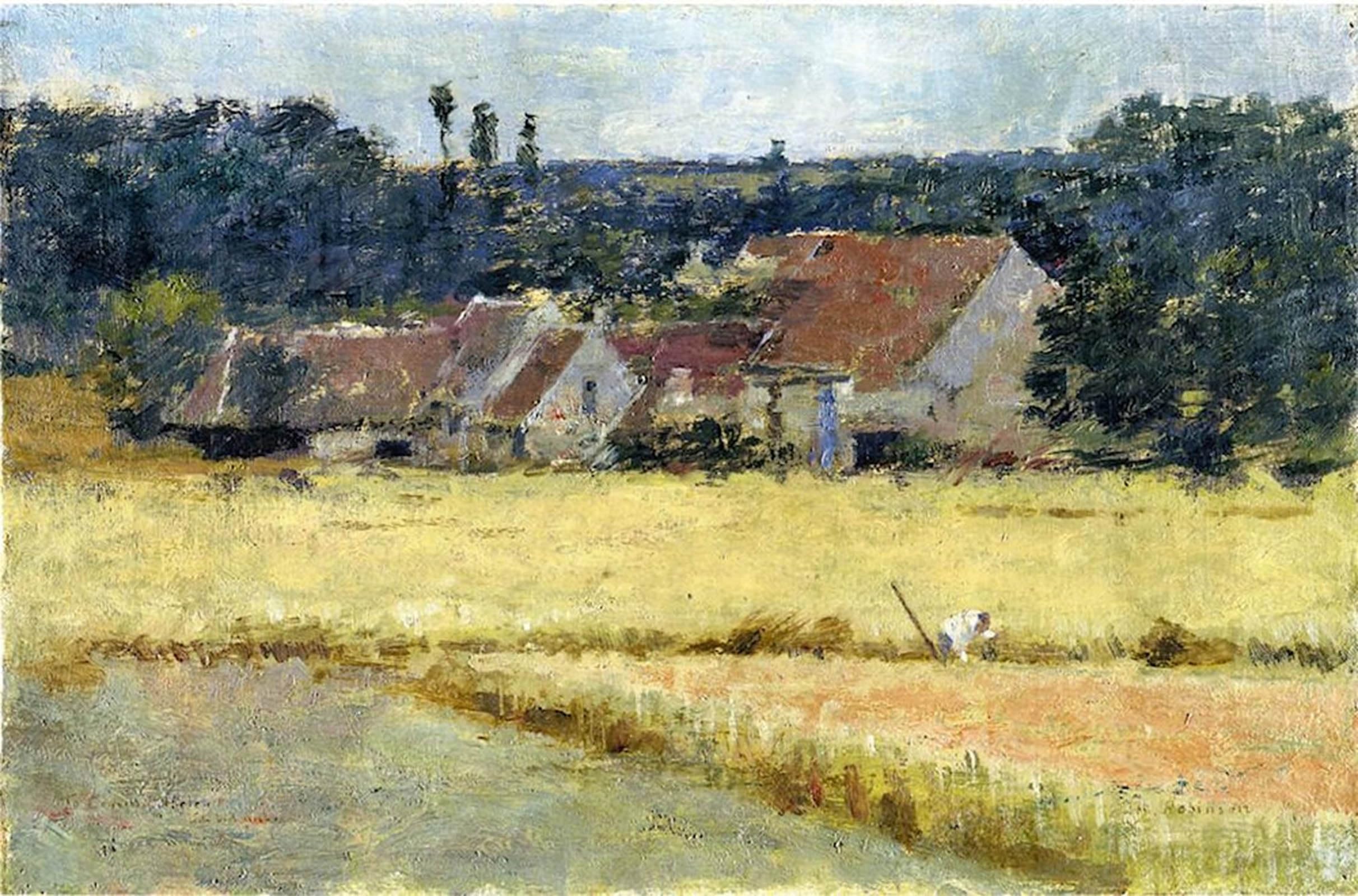 SERENDIPITP Vintage Picture Print on Canvas Wall Art Poster French Farmhouse by Theodore Robinson Artwork Print Poster for Wall Decor 60x90cm