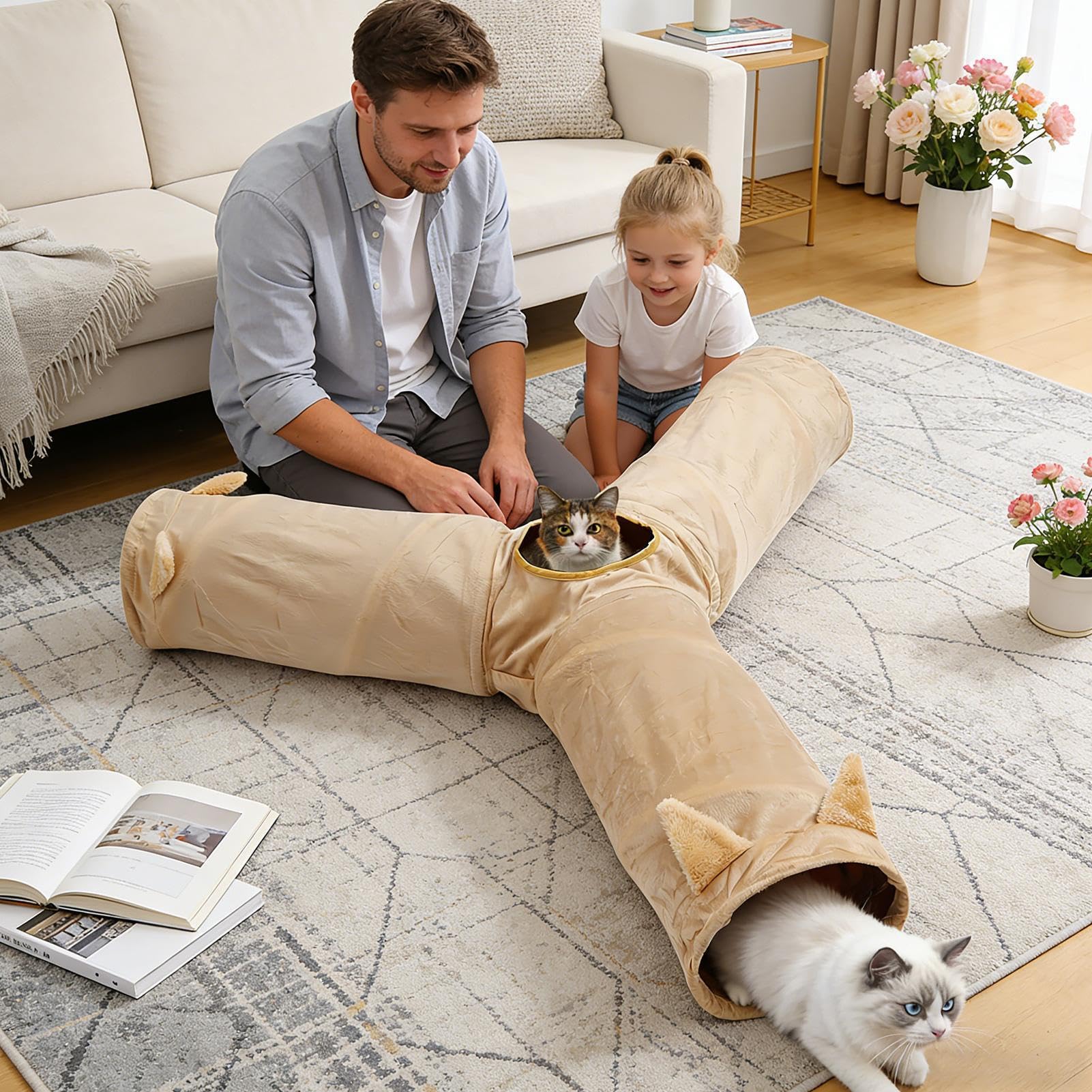 Jouet Interactif pour Chat Jouet Interactif Compact d'Enrichissement pour | Lits Tunnels de Chats Pour petit chiot, petit lapin, maison, en intérieur, au jardin, cour, arrière-