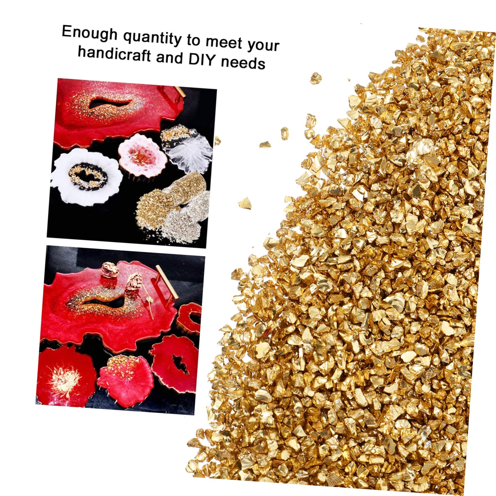 Housoutil Dekorative Malmaterialien scrabbook scrabook bastelbedarf ziernieten glitzerstifte metallische Späne Dekoration zerquetscht metallische Mini-Chips Basteln einmachgläser Glas Golden