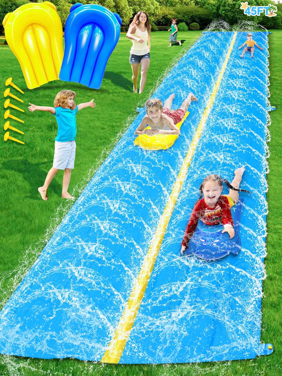 Photo 1 of iGeeKid 45Ft Double Lawn Water Slide with Sprinklers