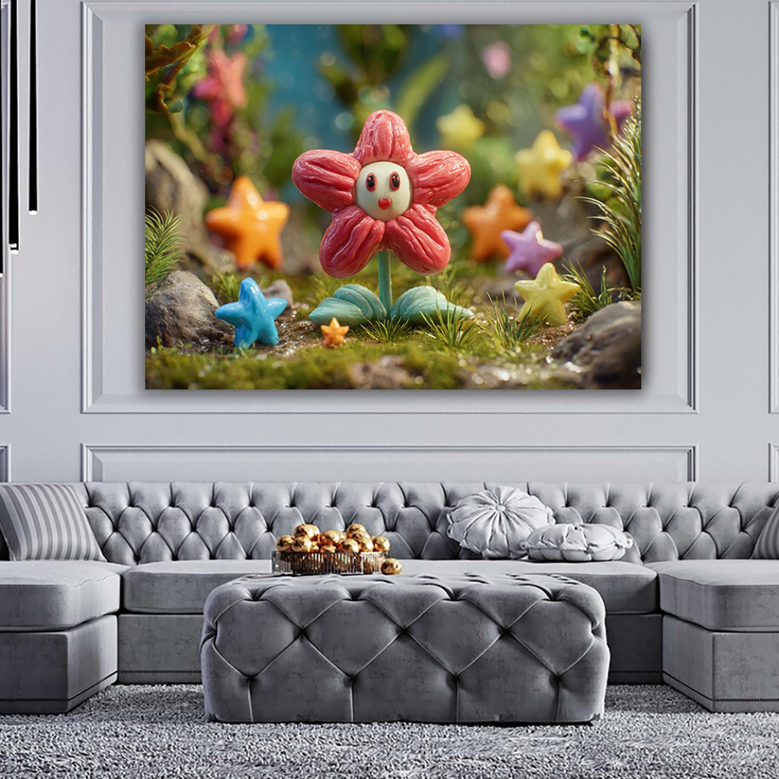ZAMAEIU pósteres abstractos de hoja botánica impresa Florecitas lindas Arte Decorativo de la Oficina Sala de Estar（Rojo-30x50cm Enmarcado
