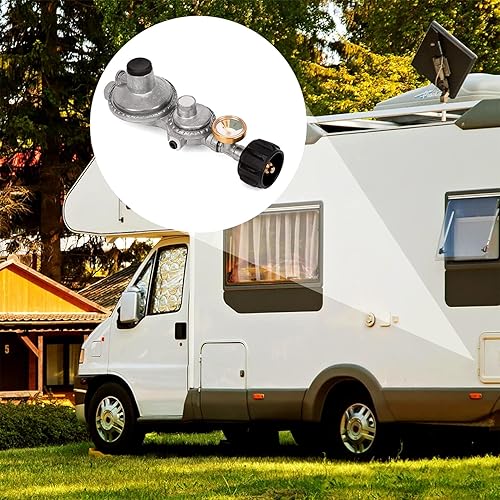 Miniatura 5 de Onlyfire Regulador vertical de propano de dos etapas con conexión QCC1 y medidor de tanque, salida NPT hembra de 38 pulgadas para parrillas de gas,