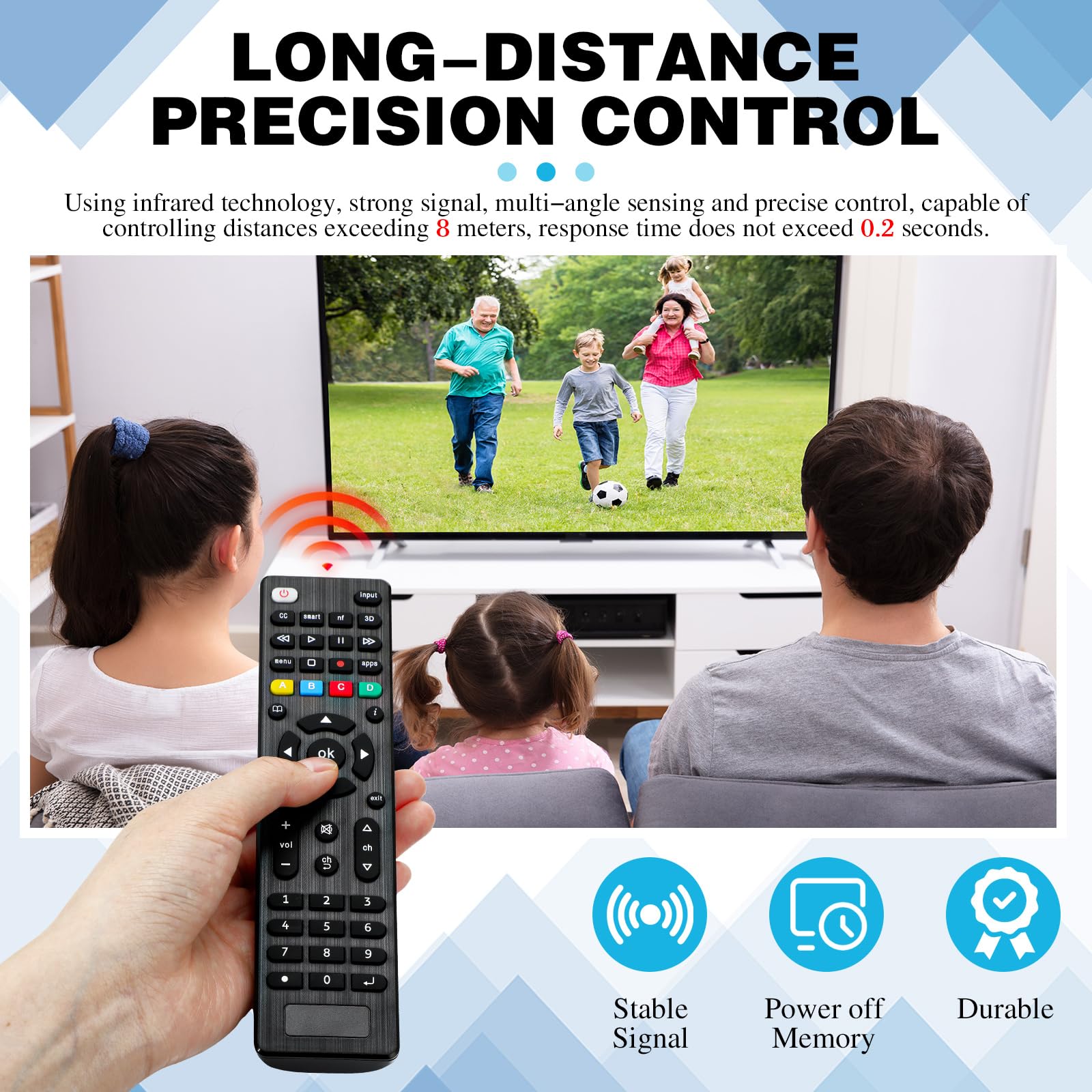 Paquete de 100 controles remotos universales de repuesto compatibles con todos los televisores inteligentes, LED, LCD, HDTV, serie 3D, para motel, hotel, hogar de ancianos (regular)