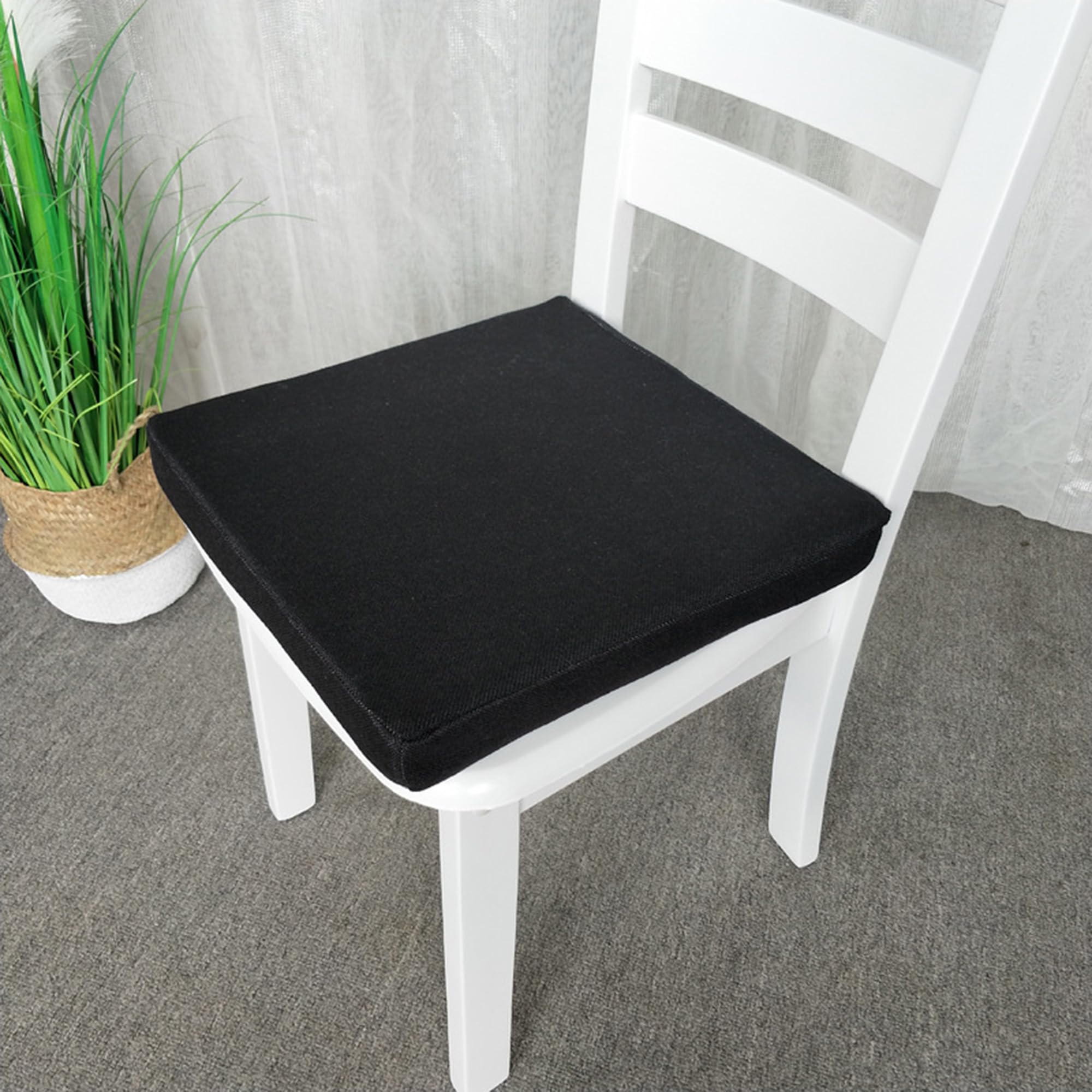 Cuscino per sedia rialzato, spesso, quadrato, con cerniera, antiscivolo, sfoderabile, per cucina, ufficio, auto (40 x 40 x 8 cm)