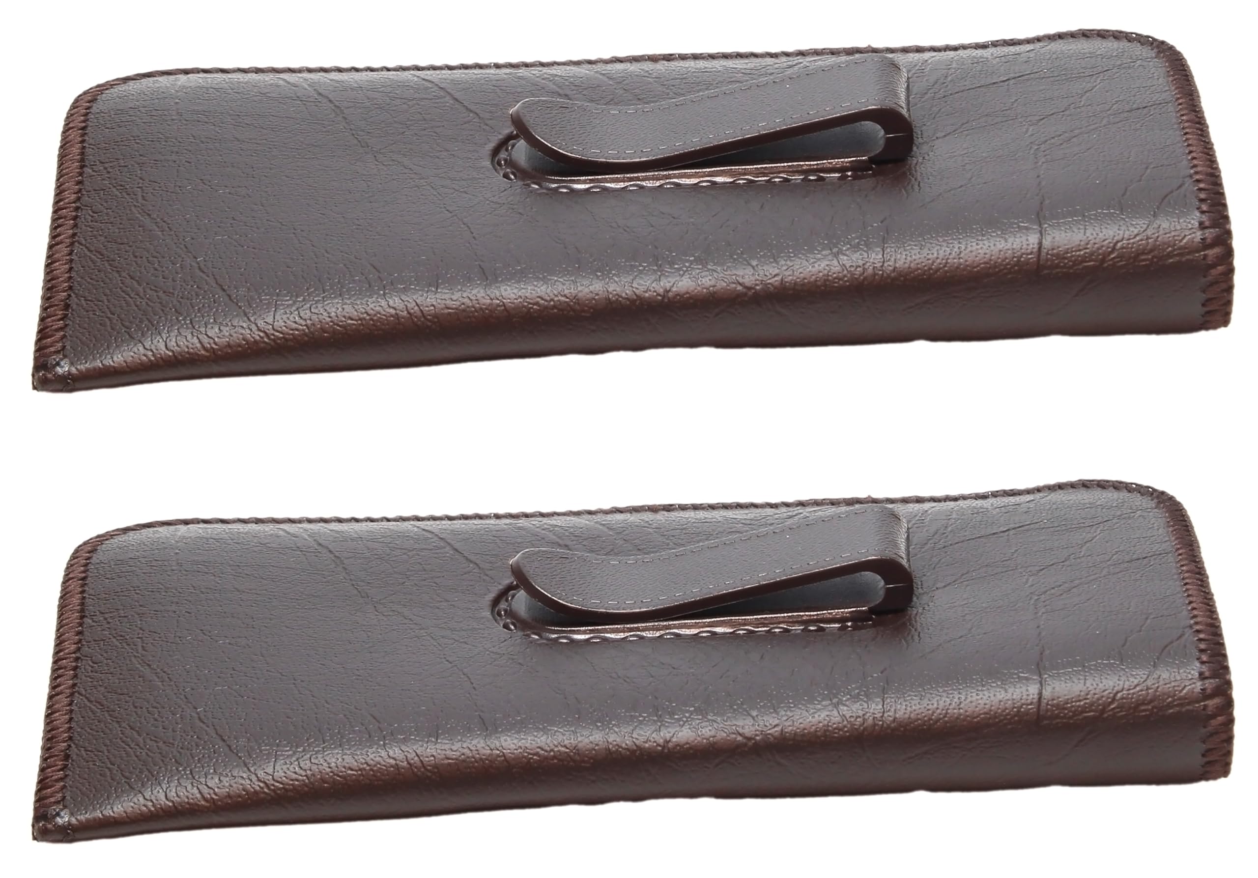 Calabria S-41 Soft Slim Slip In Eyeglass Case w/Pocket Belt Clip PU Leather Mens Womens Glasses Holder Pouch Sleeve Storage