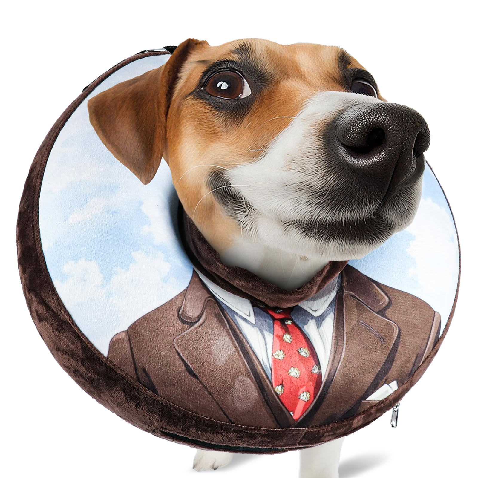 SuplutuX Inflatable Dog Collar XL, Soft Donut Cone Alternative for Surgery Recovery, Adjustable Protective Neck Ring