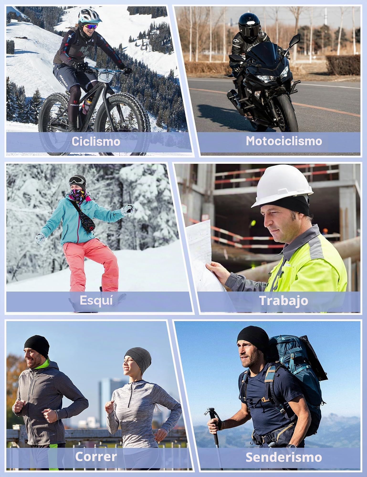 MELLIEX 2 Piezas Gorro para Hombre Mujer, Transpirable Algodón Running Skull Cap Multifuncional Gorro Bajo Casco para Ciclismo Moto