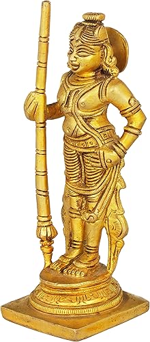 Miniatura 2 de Exotic India Udupi Krishna - Estatua de latón - Color latón natural