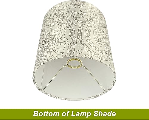 Miniatura 4 de Aspen Creative 58305, pantalla Drum Uno, patrón floral crema, 8 pulgadas superior x 8 pulgadas inferior x 8 pulgadas de alto, deslizamiento UNO