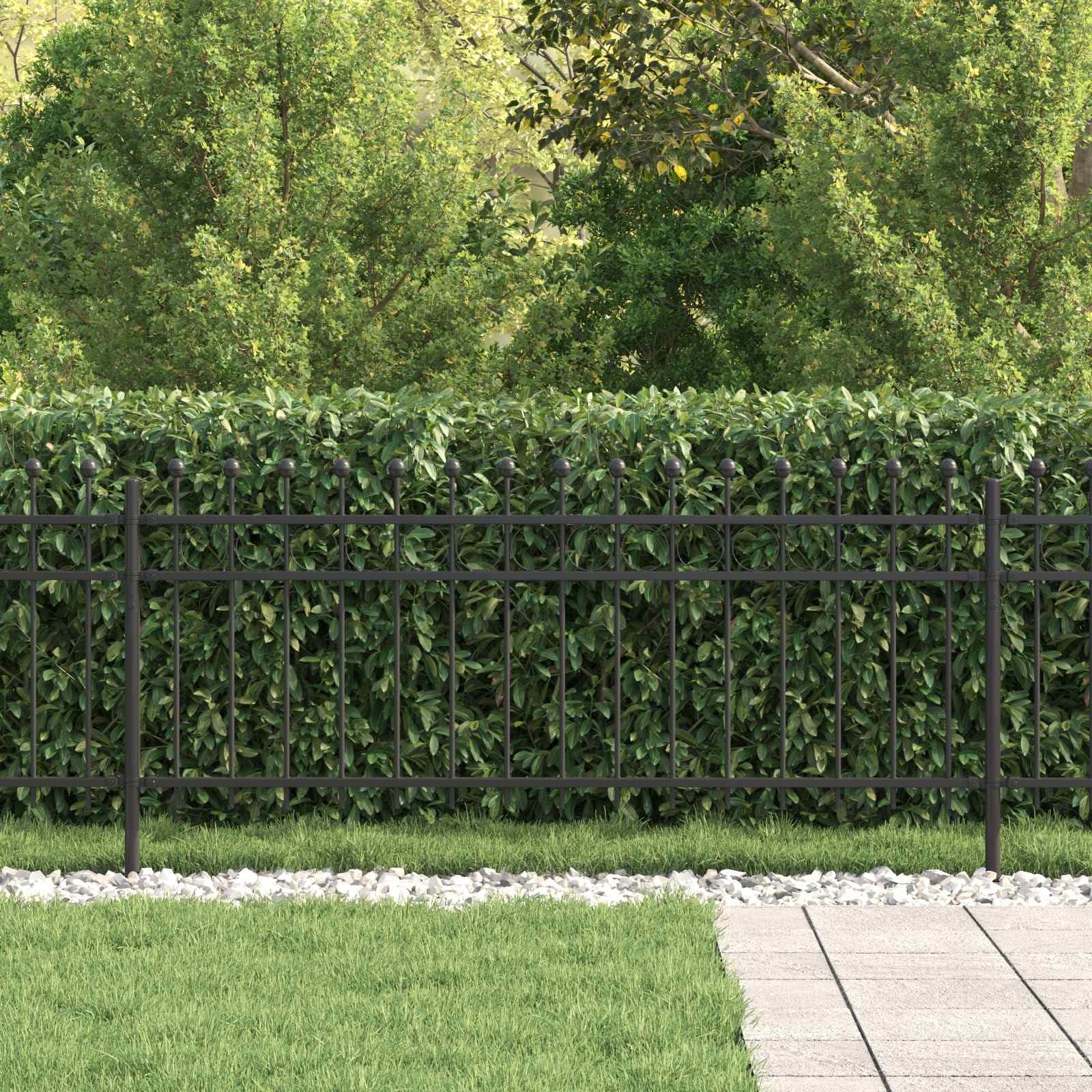 Recinzione ad anello nera in acciaio verniciato a polvere, 200 x 130 cm, rete metallica per voliera, arvicole, topi, per giardino e terrazza, con sistema di pannelli flessibili
