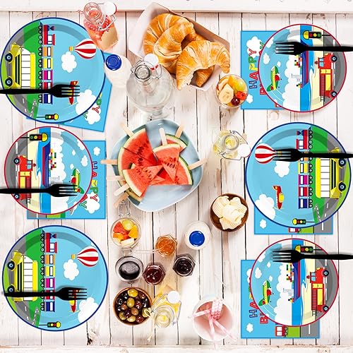 Vista 61 de gisgfim 96 Pcs Thanksgiving Fall Plates and Napkins Party Supplies Autumn Leaves Tableware Set Thanksgiving Pumpkin Maple Party Decorations Favors