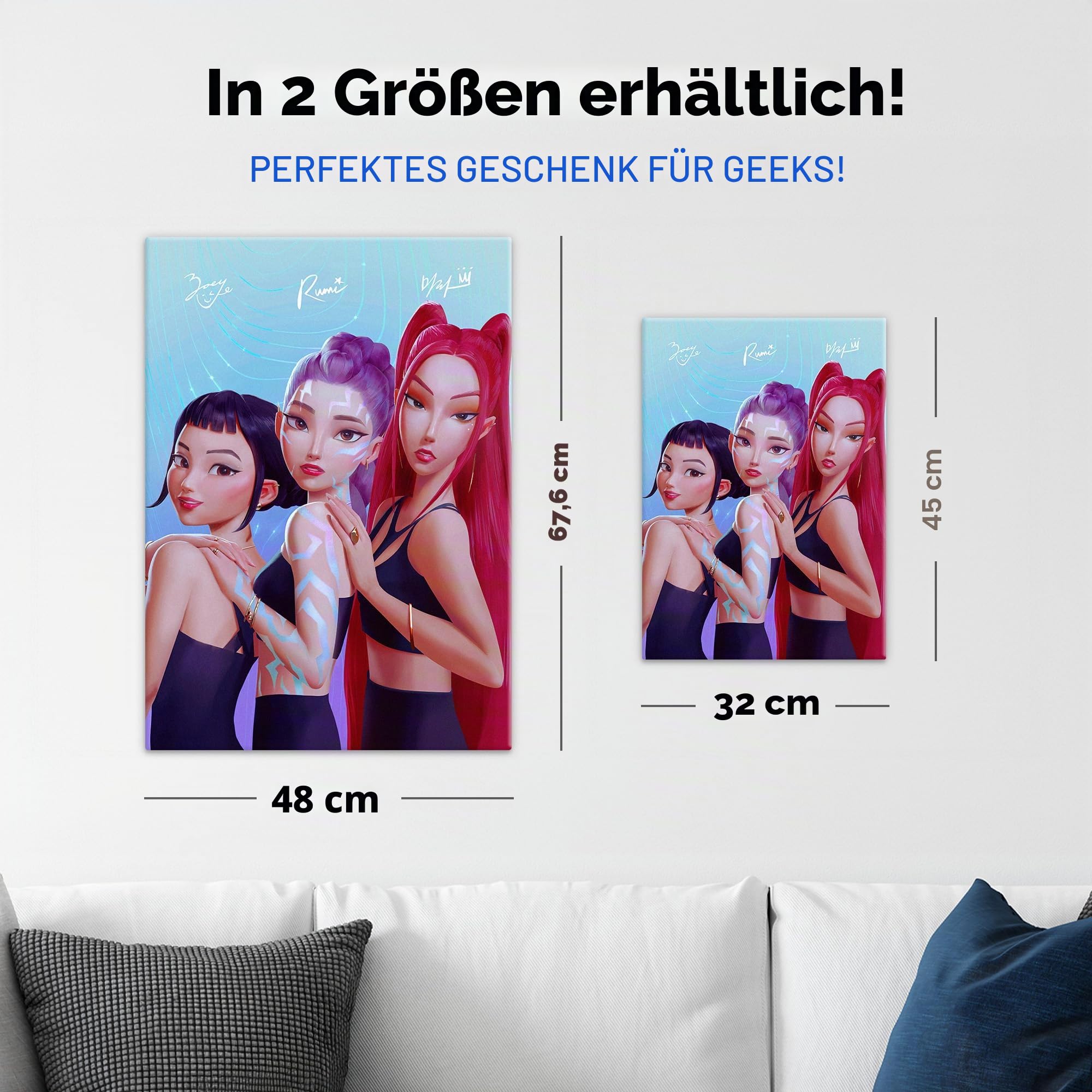 Displate Metallposter KPop Demon Hunters Wandbild - Icons of the Screen - HUNTR/X Girls Signatures - Kpop Geschenk - Premium Wanddekoration Wand Deko Wohnzimmer Film Poster - 32 x 45 cm