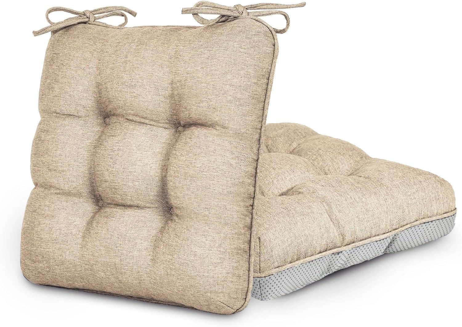 Seokor Color3 Set Of 4/2 Chair Cushions For Outdoor Furniture Non-Slip With Ties Chair Pads 40X40 35X35 50X50 55X55 Washable Patio Seat Cushion For Indoor/Outdoor/Garden/Office/Kitchen(,35X35x8cm(2Pcs))