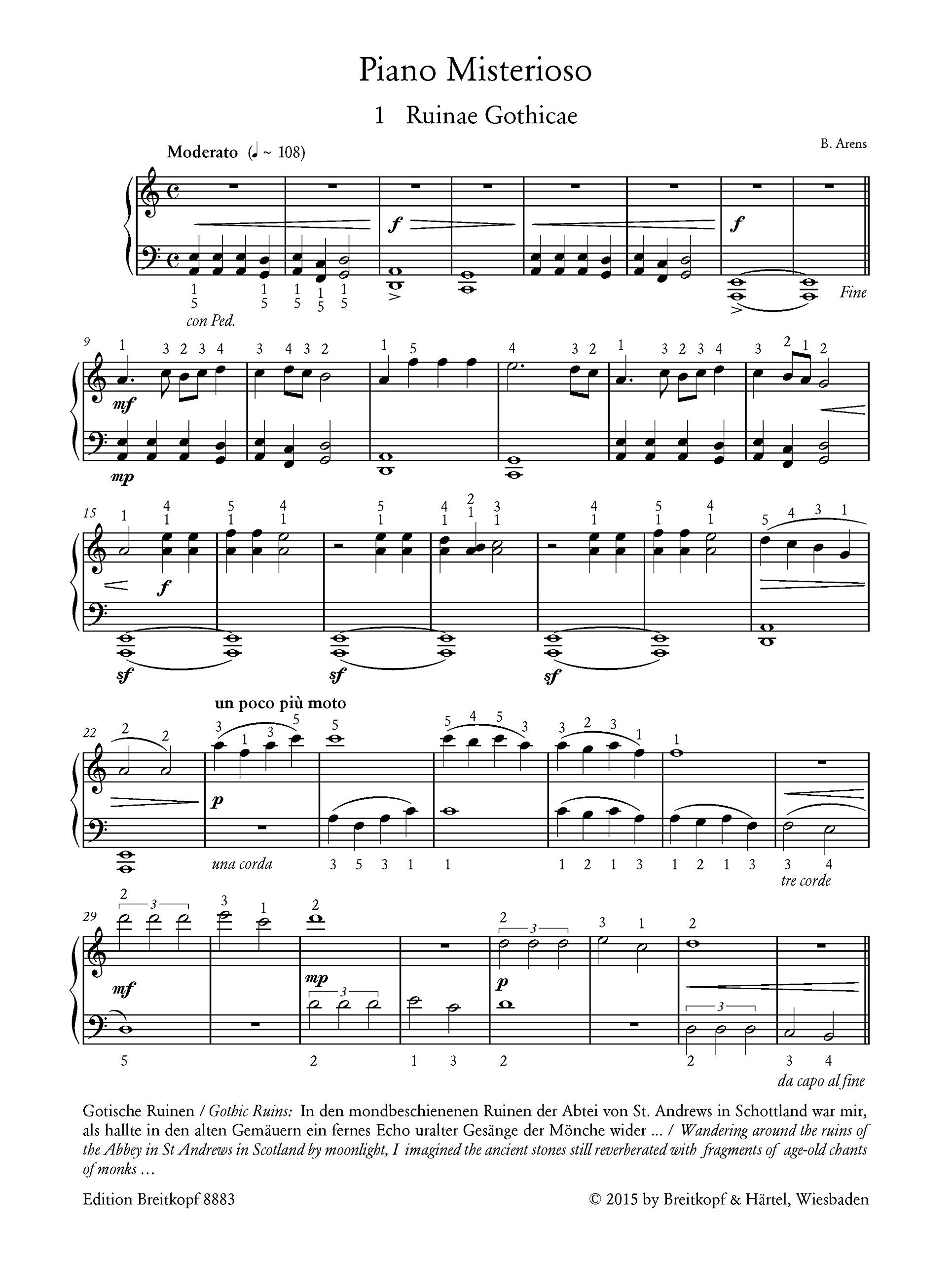 Barbara arens : piano misterioso - 28 magically easy pieces for piano: 28 magisch leichte Stücke
