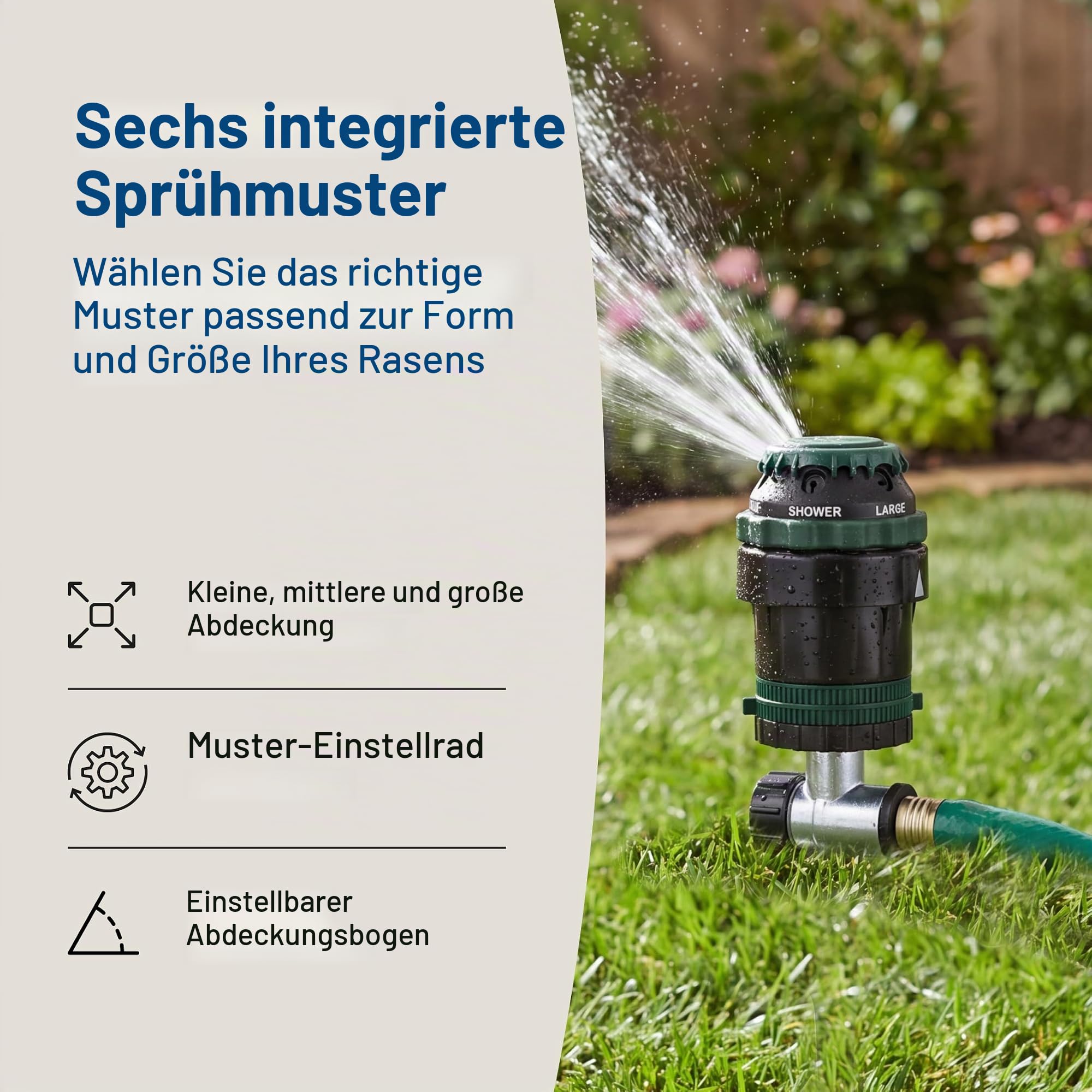 Orbit 58573N H2O-6 Getriebe-Sprinkler, Spike B 58573, grün