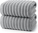 REDKISS 2Pack Grandes serviettes de bain 31×63 pouces, 100% Coton, Super doux et absorbant, Serviettes à sec rapide, Parfait pour la salle de bain, Serviette de douche en plus-puce