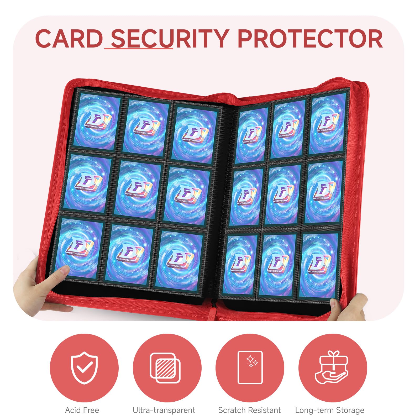 Amazon.com: Deoyibu 9 Pocket Card Binder,360 Pockets Trading Card  Binder,Double Sided Pocket Collection Binder,Card Folder for MTG,TCG,Game  Cards,Sport Cards,Red : Toys & Games